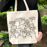 Cat Crazy Hand Printed Tote