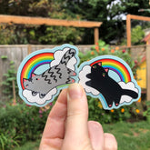 Rainbow Cloud Jumper Vinyl Sticker