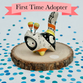 FIRST TIME ADOPTER - Candy Corn Carnival Hoodie Cat with *White* Gold