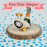 FIRST TIME ADOPTER - Candy Corn Carnival Hoodie Cat with *Yellow* Gold