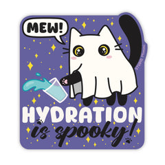 “Hydration is Spooky” Ghost Cat Sticker