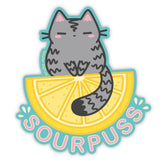 Sourpuss Lemon Cat Vinyl Sticker