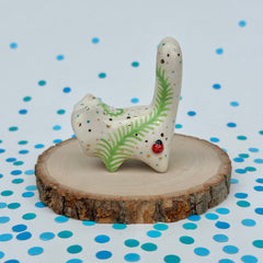Void Cat in Fern Garden Costume with Ladybugs and Gold