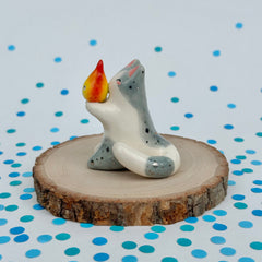 Calcifer Cat with White Gold Stars