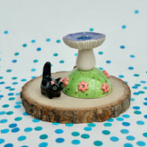 Black Itty Bitty with a Blue & Purple Mushroom