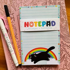 Rainbow Jumper Cat Notepad - 50 pages