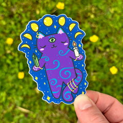 Mystic Cat Magic Vinyl Sticker