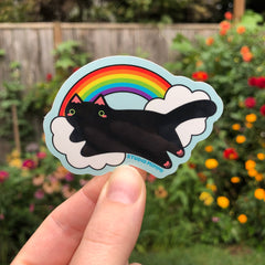 Rainbow Cloud Jumper Vinyl Sticker