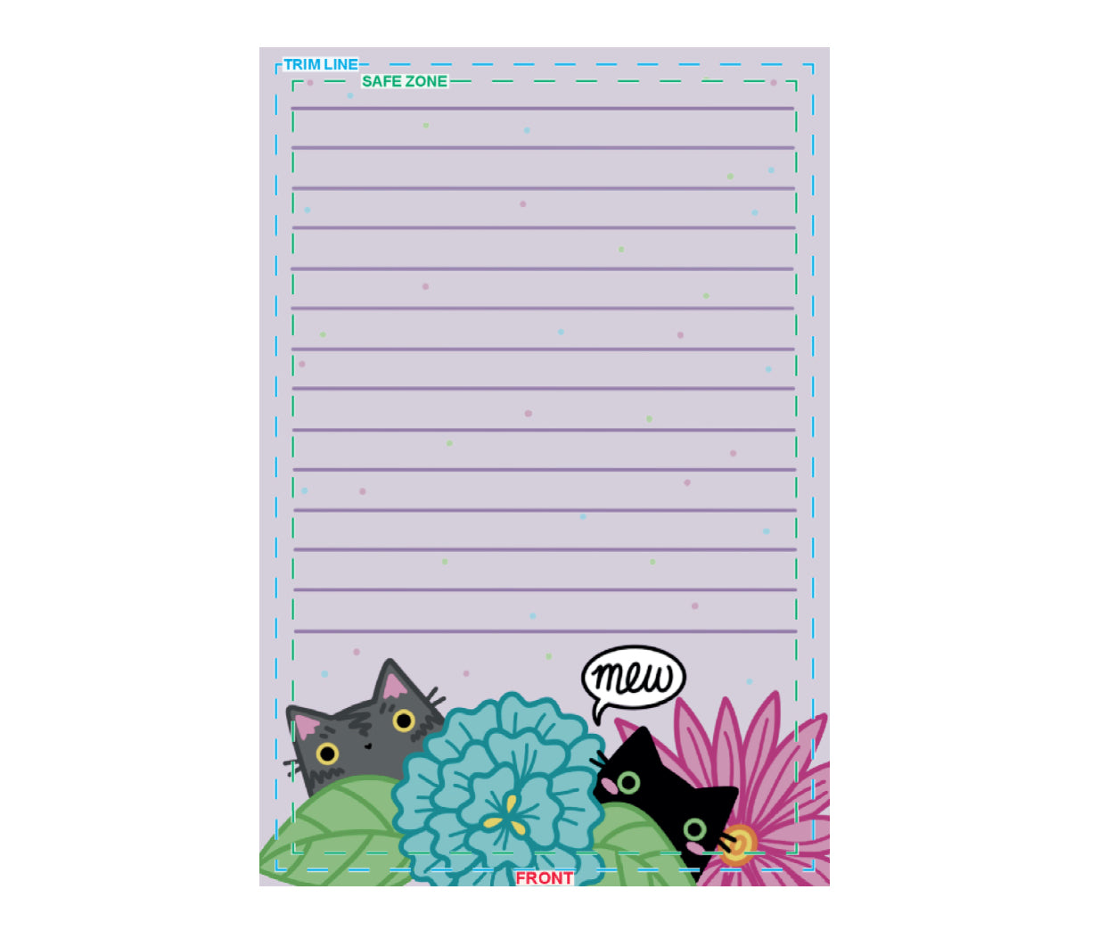 Flower Cats Notepad (Purple)