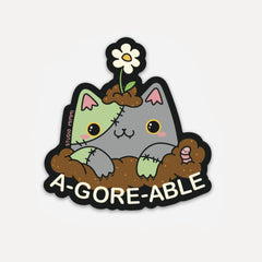 “A-GORE-ABLE” Zombie Cat Vinyl Sticker