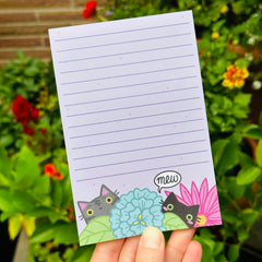 Flower Cats Notepad (Purple)