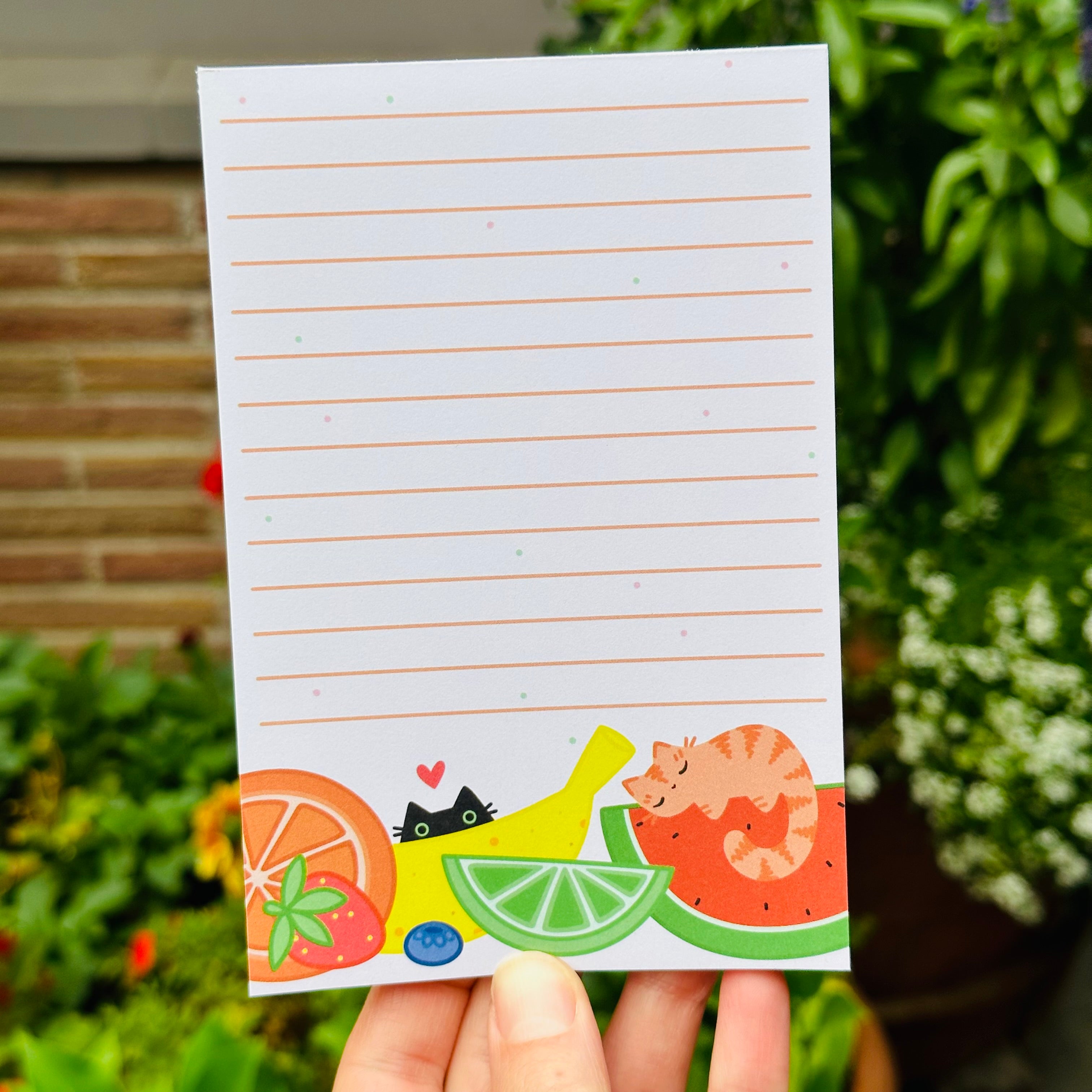 Fruit Cat Notepad (Orange)