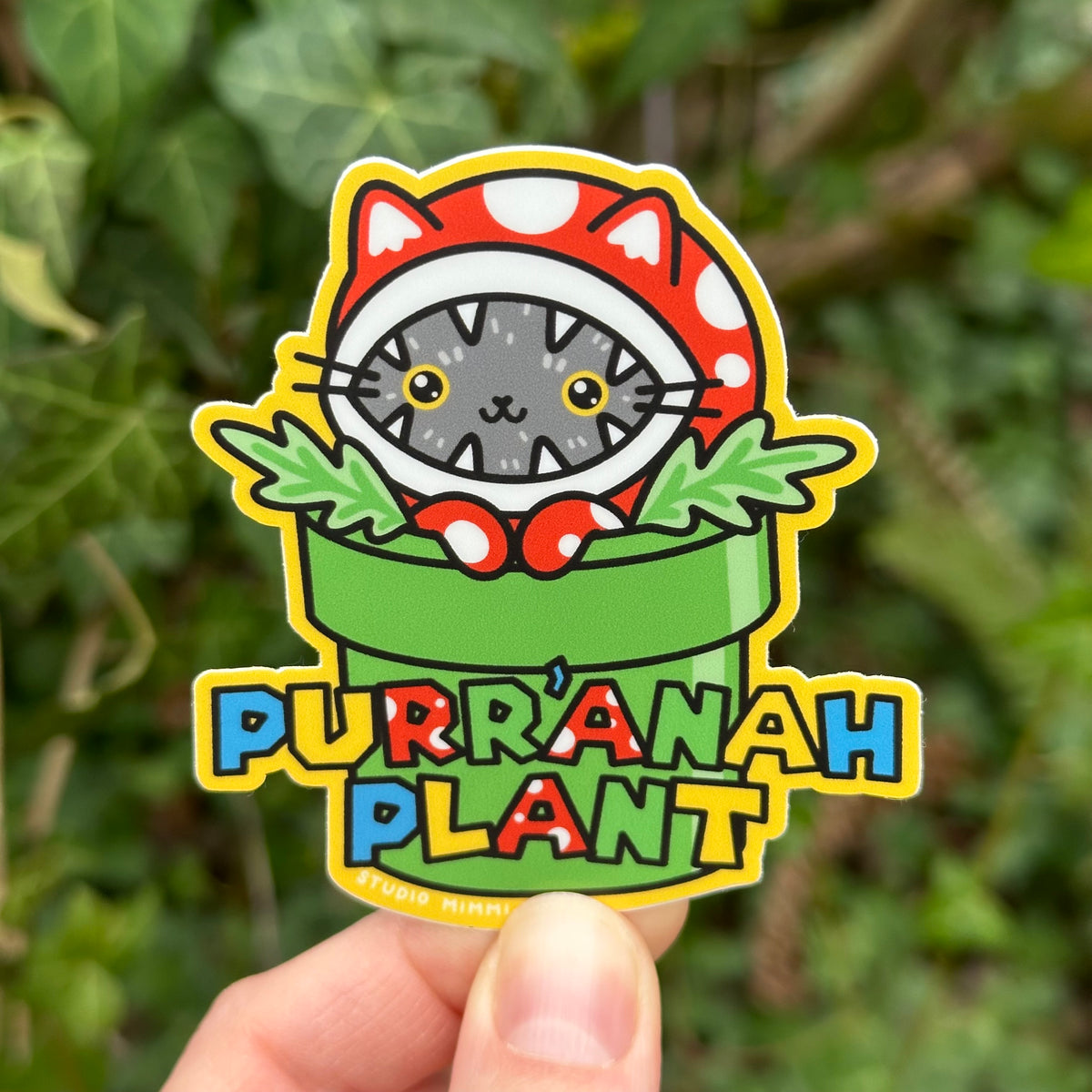 “Purr’anah Plant” Mario Inspired Vinyl Sticker