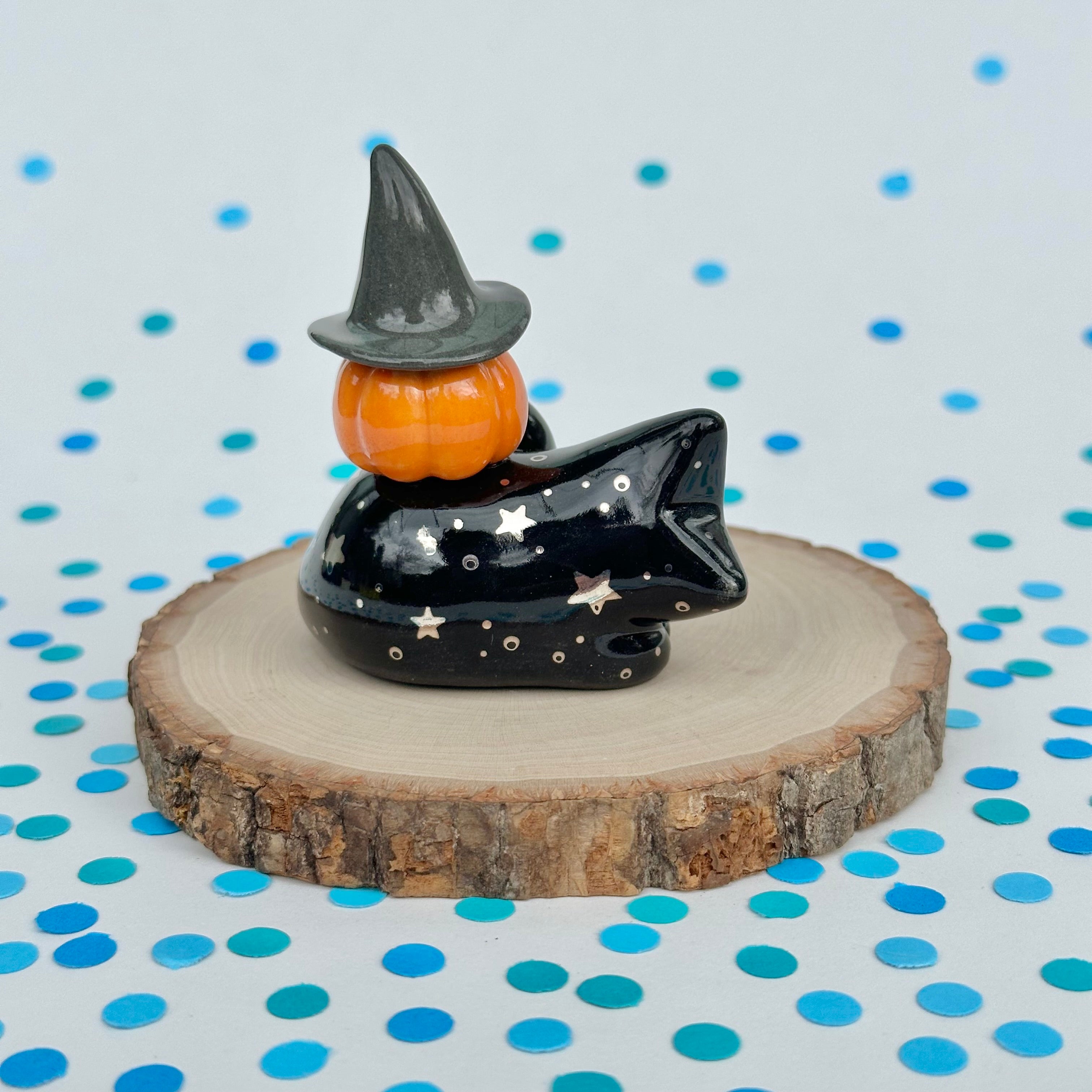 Starry Sky Void with Witch Hat Pumpkin