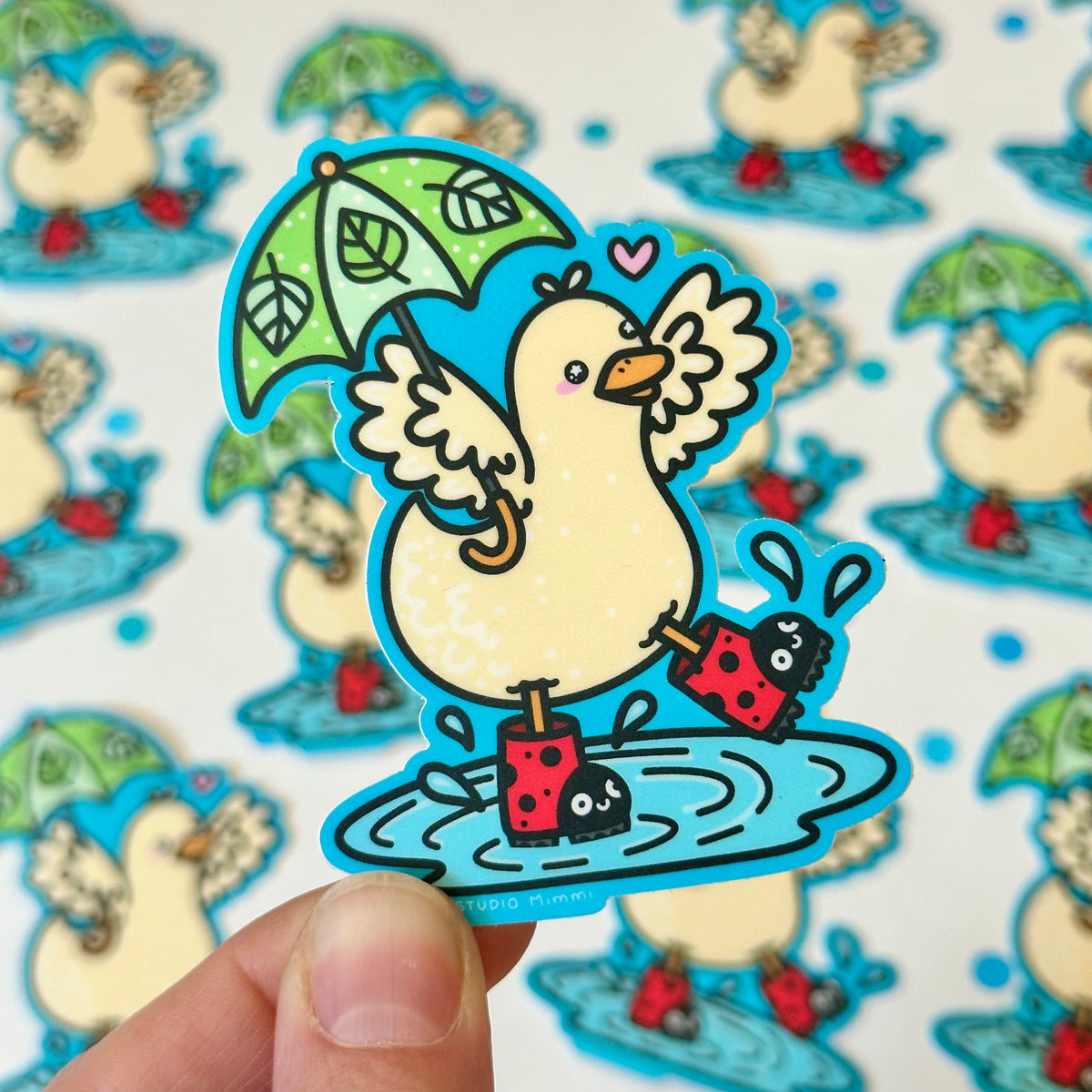 Puddle Waddle - Happy Duck Vinyl Sticker