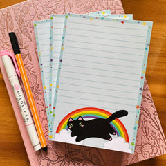Rainbow Jumper Cat Notepad - 50 pages