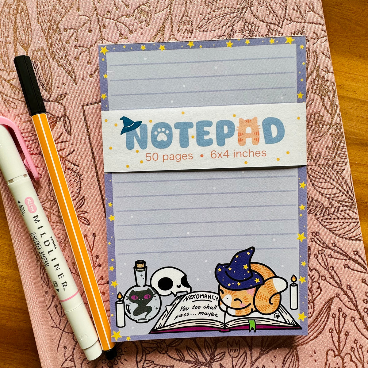 Witchy Kitty Notepad - 50 pages