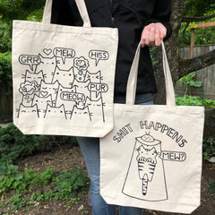 Shit Happens Hand Printed Tote